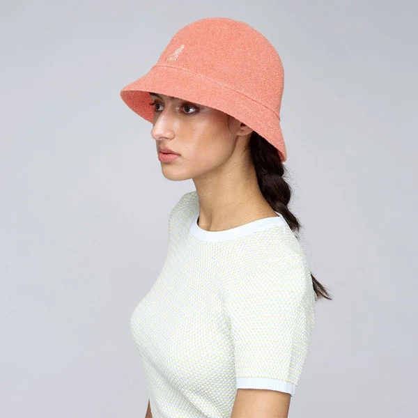 Kangol Bermuda Casual Bucket Hat - Size: L, Peach Pink