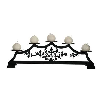 8.5x22 Metal Fireplace Candelabra Fleur De Lis Living