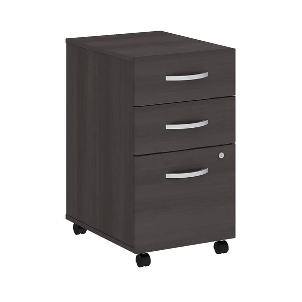Bush Business Furniture 3 Drawer Mobile File Cabinet - Storm Gray