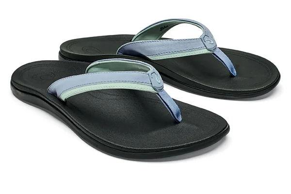 Olukai Punua Women's Beach Sandals Cloud Blue, Black - 10
