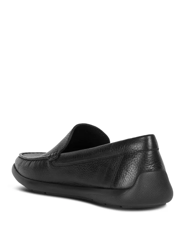 Geox U Devan Mens Brown Leather Casual Slip on Loafers Shoes Coffee