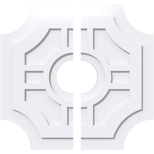 26 inchod x 6 inchid x 8 1/2 inchc x 1 inchp Haus Architectural Grade PVC Contemporary Ceiling Medallion, Two Piece