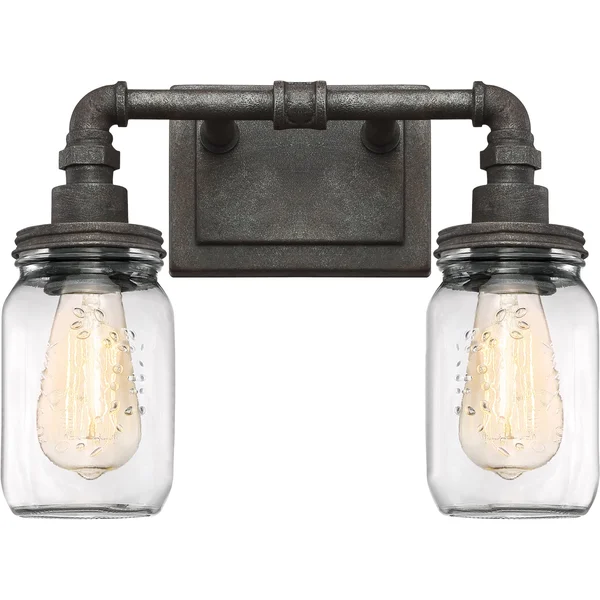 Quoizel Squire 2 Bath Light, Rustic Black - SQR8602RK