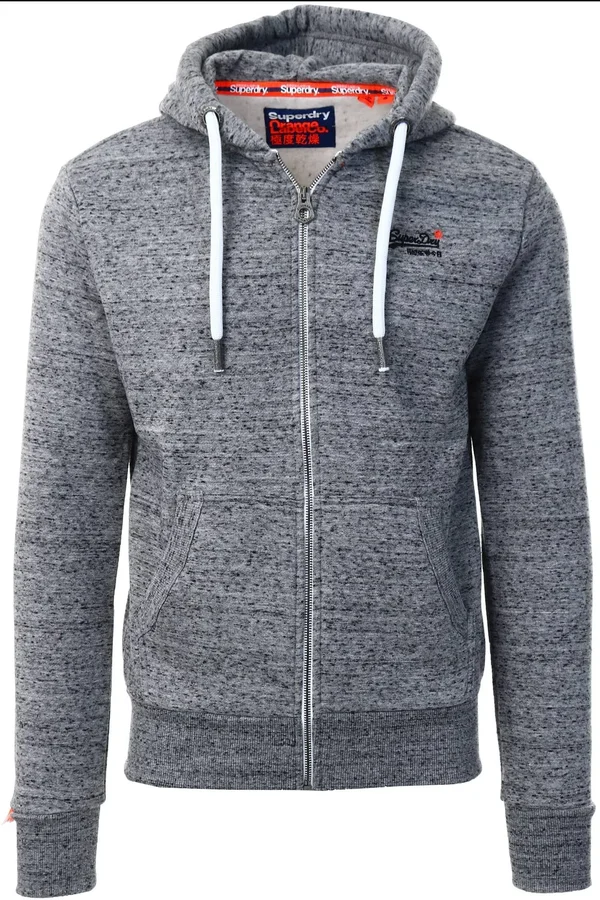 Superdry Orange Label Full Zip Hoodie Grey