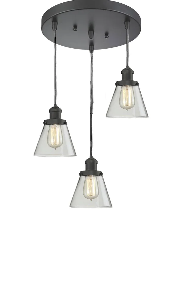 Innovations Lighting 211/3-OB-G62 Small Cone - 3 Light Multi-Pendant