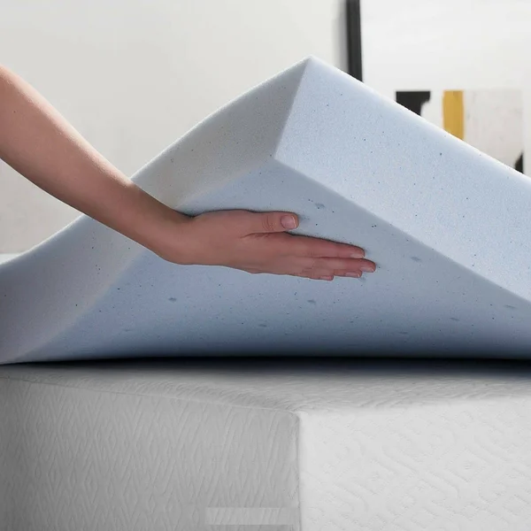 4x22 Memory Foam Mattress Topper Lucid Color: Light Blue - Size: Twin