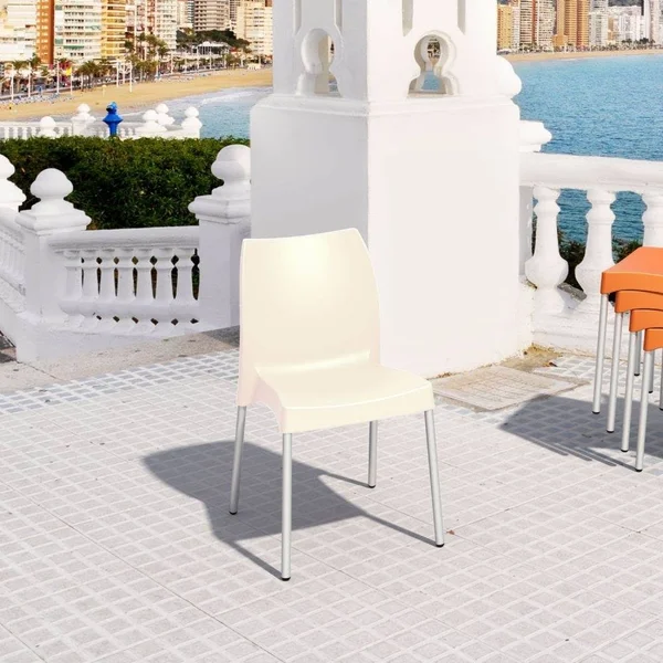 Compamia ISP049-BEI Vita Resin Outdoor Dining Chair - Beige - Set of 2