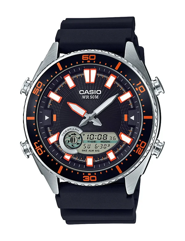 Casio Classic AMW720 Anadigi Quartz Wrist Watch - Black/Silver