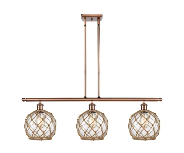 Innovations Lighting-Farmhouse Rope 3 Light Island Light-516-3I-AC-G122-8RB-LED