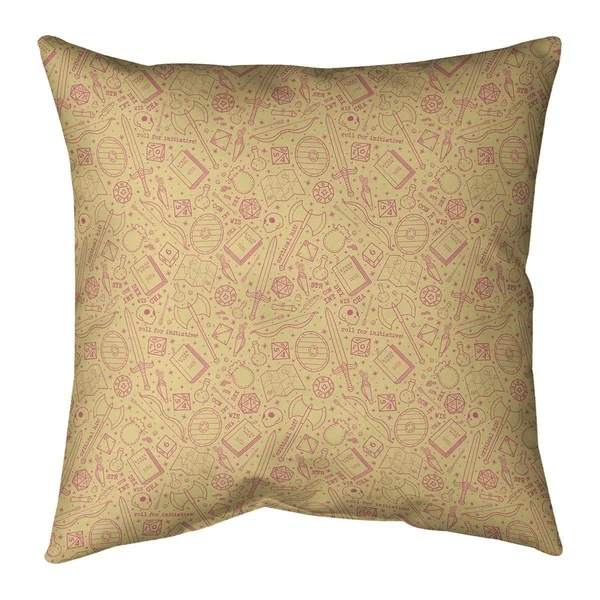 Yellow Feature Full Color RPG Pattern Throw Pillow - 18 x 18 - Yellow & Green - Linen