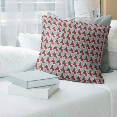 Shifted Arrows Pattern Throw Pillow Brayden Studio Color: Red Accent, Size: 18x22 x 18