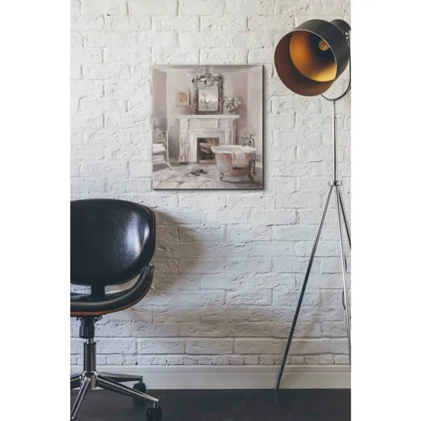 Epic Graffiti French Bath IV Gray and Blush by Marilyn Hageman - Giclee Canvas Wall Art, 12x22X16x22 16x22 x 18x22