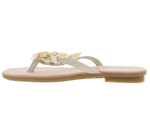 Rieker Dianette Cute Toe Separators for Women with Decorative Flowers in Pink - White