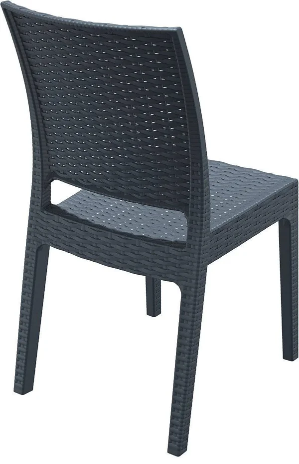 Florida Resin Wickerlook Dining Chair Dark Gray