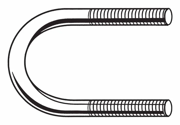 Fabory B17244.031.0150 U-Bolt, round Bend, steel, 5/16x22-18, pk160