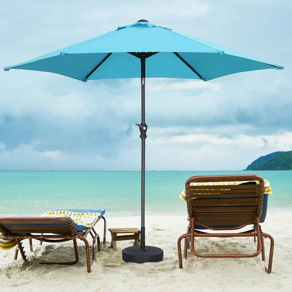 Ainfox 9ft Outdoor Patio Umbrella with Base - Blue