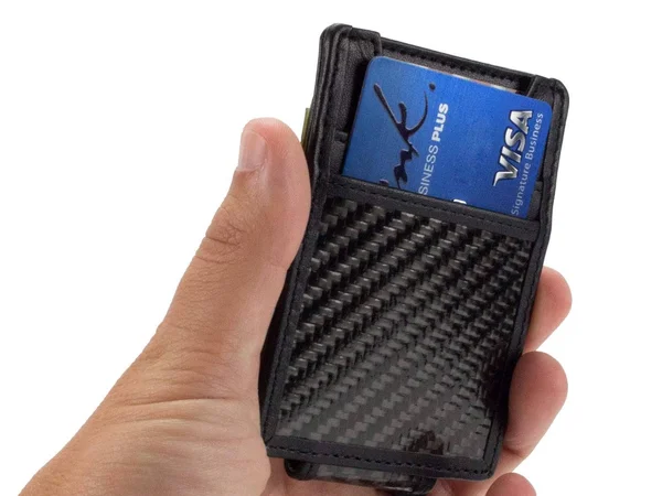 Carbon Fiber & Leather Money Clip Wallet