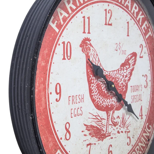 Yosemite Home Decor 5140021 Farmers Market Red Wall Clock