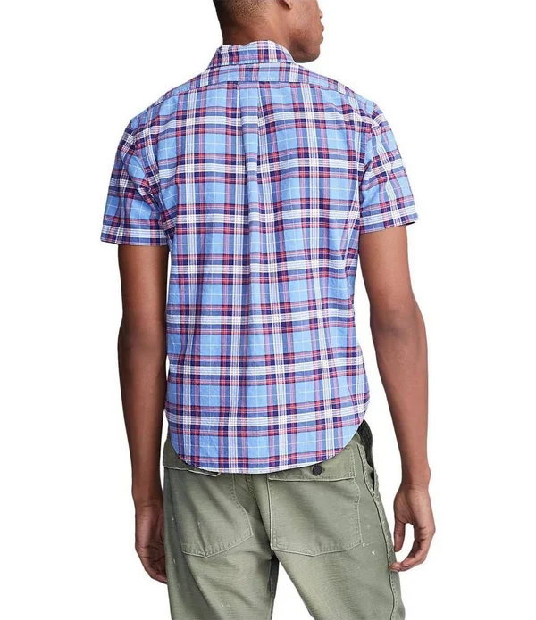 Polo Ralph Lauren Men's Classic Fit Oxford Shirt - Blue/Red Multi - S