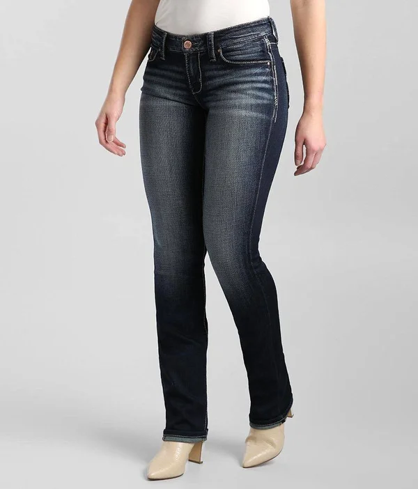 Women's Virgo Straight Stretch Cuffed Jean in Blue by Daytrip. - Women&