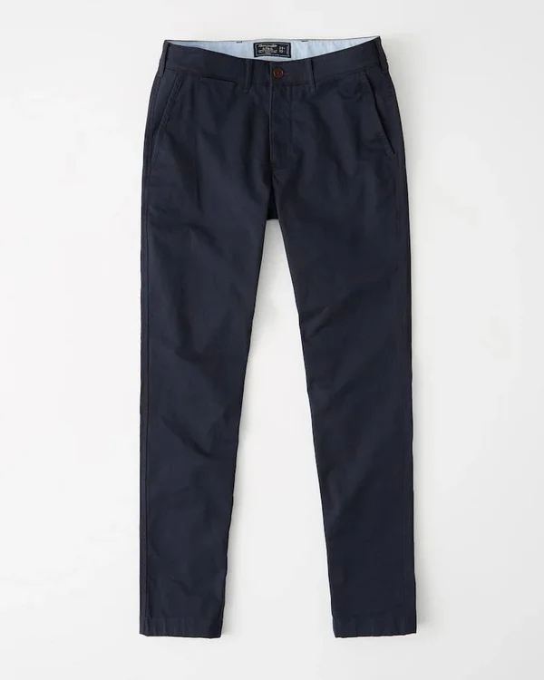 Abercrombie & Fitch Men's Super Skinny Chinos in Navy Blue - Size 34 x 32