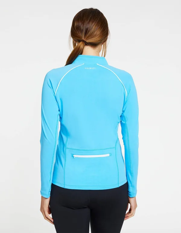 Sun Protective Long Sleeve Zip Top for Women UPF50+, UV Protection Black
