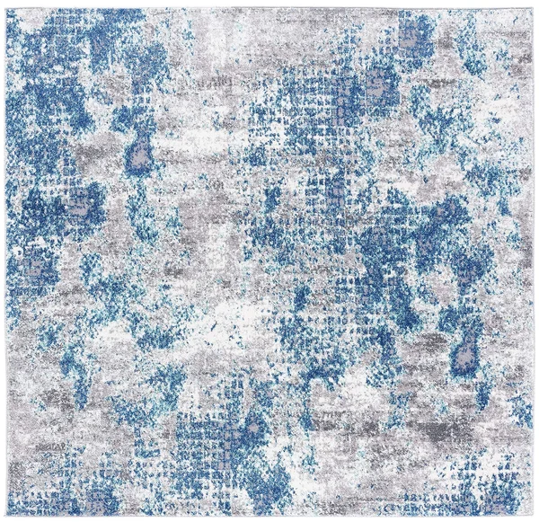 Safavieh Aston Rug Collection ASN704N - Navy, Grey - 10& x 10& Square
