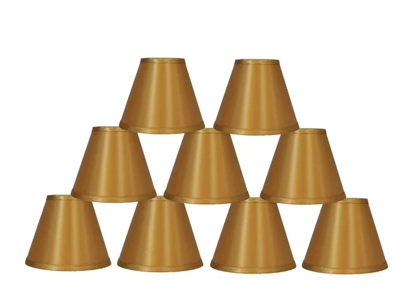 Urbanest Satin Chandelier Lamp Shade - 3x6x5 inch, Gold, Set of 9