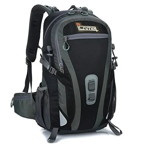 40L+5L Durable Waterproof Hiking Backpack Packs for Travel Climbing Camping Outdoor Cycling Mountaineering with Rain Cover (Blac