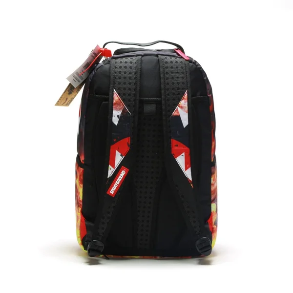 Sprayground Fire Money Shark Backpack - 18" x 6" x 11.5"