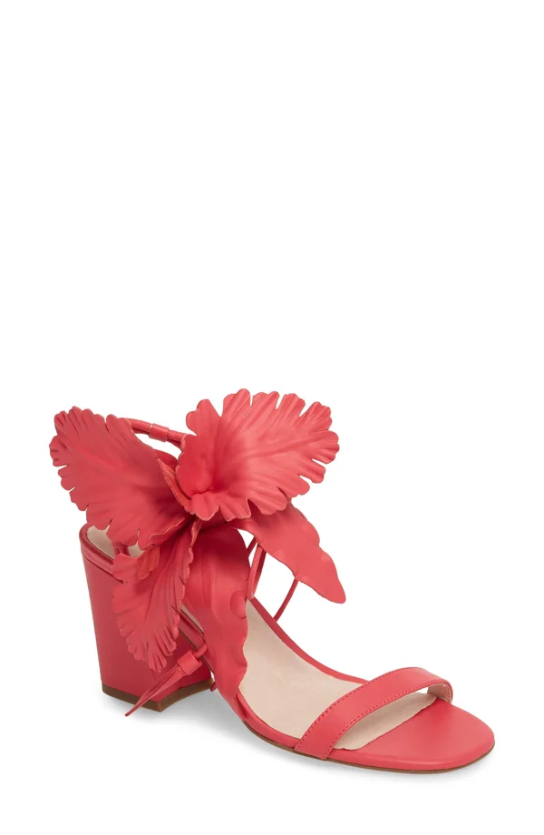 Cecelia New York Hibiscus Heeled Sandals TIDEDYE Flower Block Heel Pumps - Women's, Size: 6