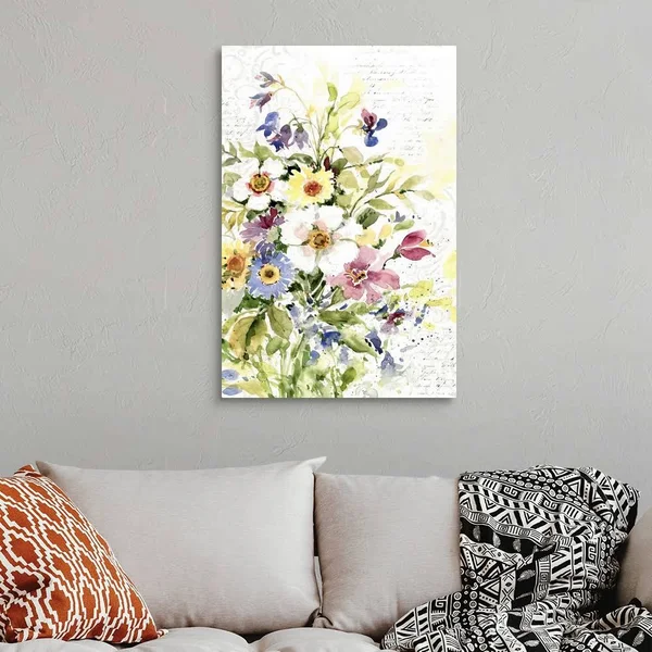 Watercolor Flowers - Canvas Wall Art, 24x36, Great Big Canvas