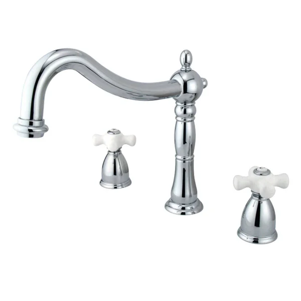 Kingston Brass KS1348PX Heritage Satin Nickel Two-Handle Roman Tub Filler