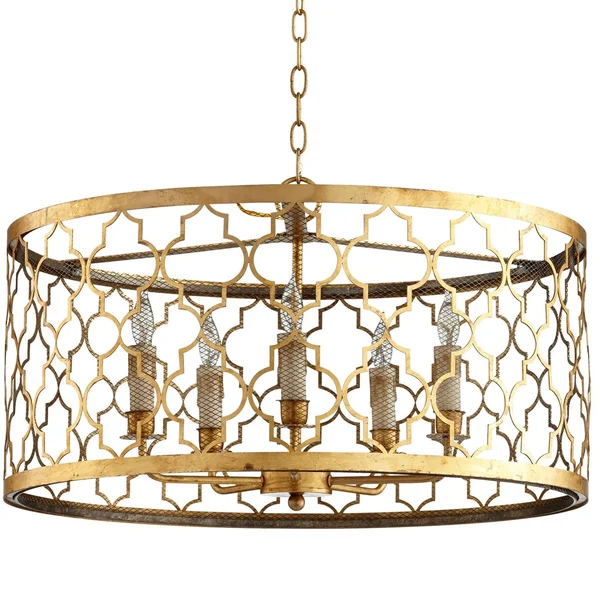Romeo Five Light Pendant, Gold, Cyan Design