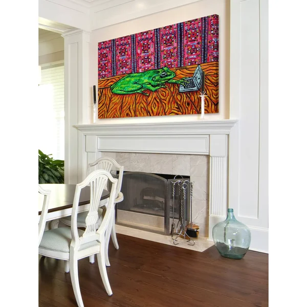 Marmont Hill - Handmade Frog Computer Print on Wrapped Canvas 30 x 20