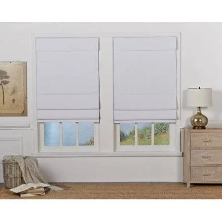 Symple Stuff Insulating Cordless Room Darkening Roman Shade, White