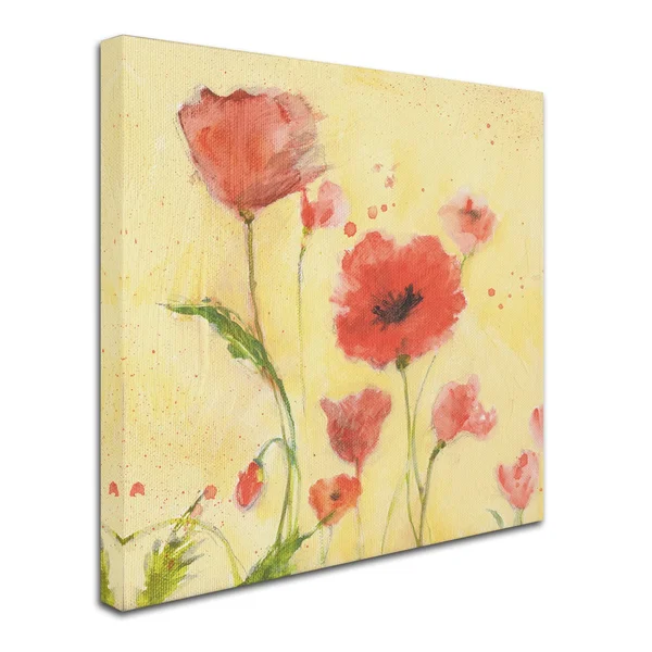 Trademark Fine Art 'Poppy Garden 1' Canvas Art by Sheila Golden, Size: 24x24, Yellow