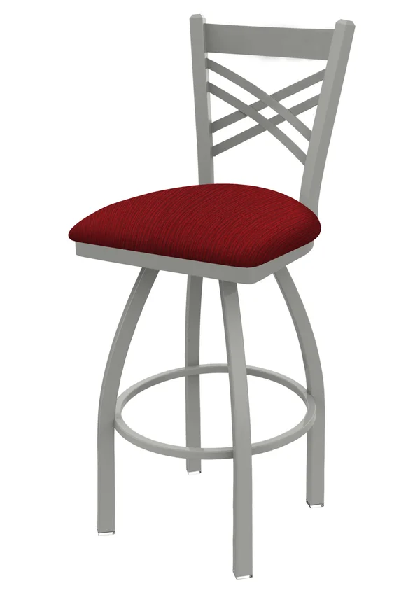Holland Bar Stool 82036ANAxsPap 820 36x22 Catalina Anodized Nickel Swivel Stool with Axis Paprika Seat