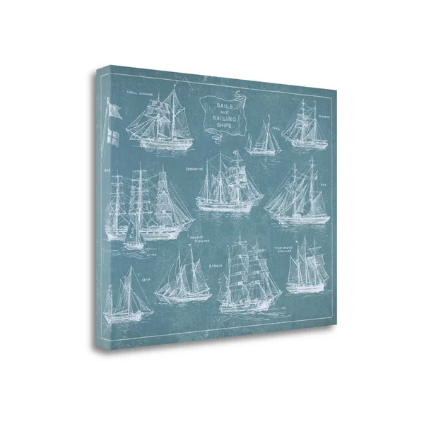 Fine Art Giclee Print on Gallery Wrap Canvas Sailing Ships by Wild Apple Portfolio Multi Color