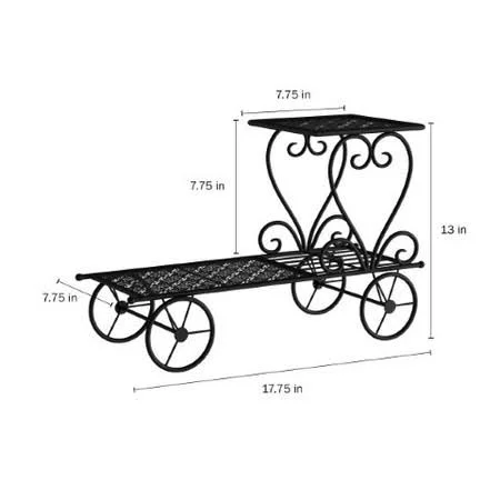Nature Spring 171581Hho 2-Tiered Plant Stand, Indoor/Outdoor Decorativ