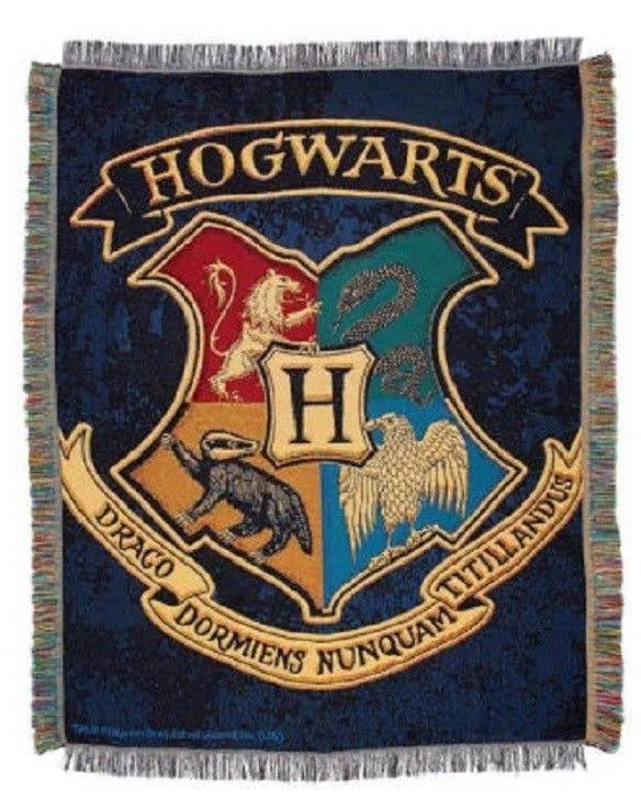 Northwest Harry Potter School Spirit House Hogwarts Logo Woven Tapestry Throw Blanket New
