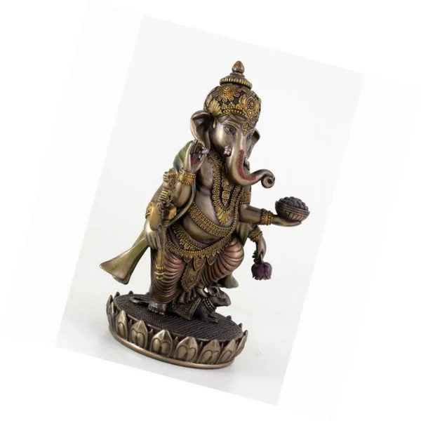 Top Collection Ganesh Statue - Lord of Success Ganesha Hindu God Sculpture in Cold Cast Bronze - 7.6-Inch Collectible Age Figuri