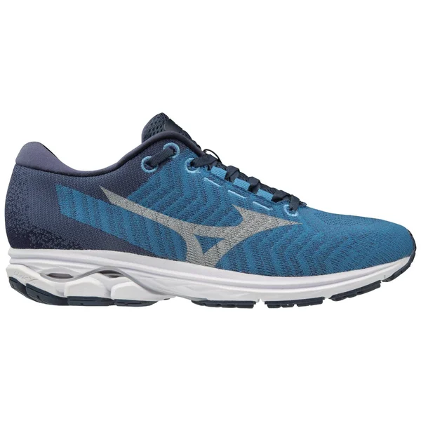 Men's Mizuno Rider Waveknit 3 Running Shoe - Size: 7 Wide, Blue