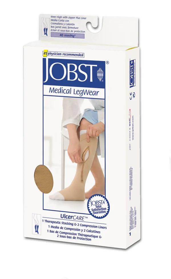 Jobst Ulcercare w/ Zipper - Beige, XXX-Large, Left