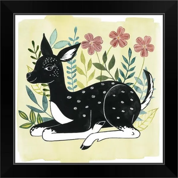 Floral Forester II - Black Framed Wall Art, 16x16, Great Big Canvas