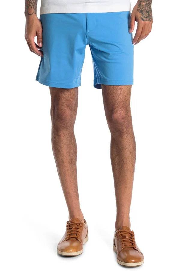 Rhone 7x22 Commuter Short, Men's Casual Shorts, Azure Blue, Size: 30