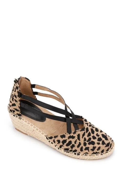 Kenneth Cole Reaction Women's Clo Elastic Espadrille Wedge Sandals - Natural - Black