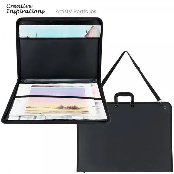 Creative inspirations Durable Nylon Artist Art Portfolio Tote Carries Drawings Sketch Pads Books Canvas Frames Sizes Up to 20x22