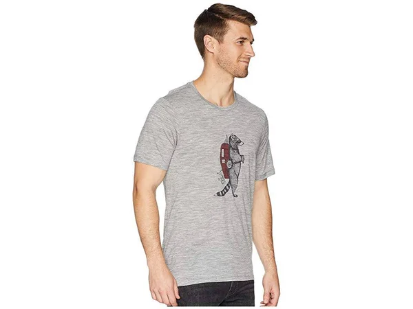 Icebreaker Tech Lite Short Sleeve Crewe Waschbar Wandering Metro Heather XXL T shirt Men