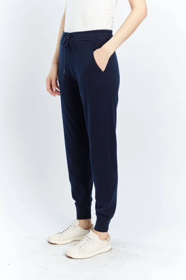 Women's Cashmere Cuffed Jogger Navy - Gobi Cashmere, M, Navy